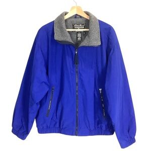 Eddie Bauer POLARTECH Vintage Nylon Jacket Full Zip High Neck Fleece Lined